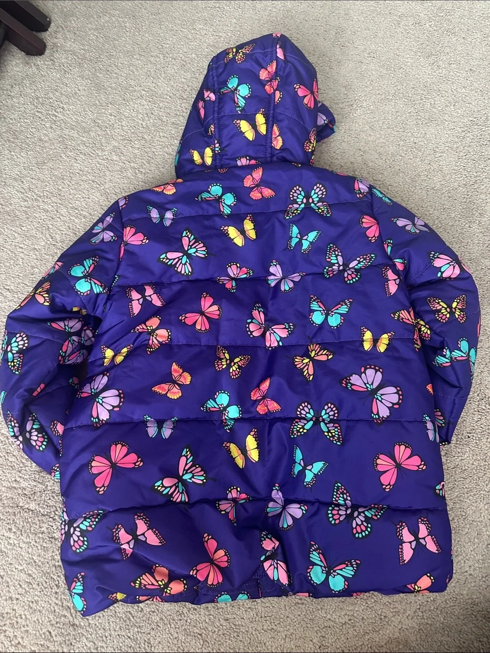 The Children’s Place girls Butterfly Puffer winter Jacket with Hood 10/12